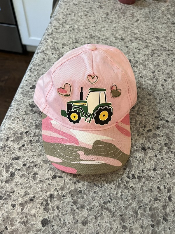 Girls Pink John Deere Cap Size 2T/3T