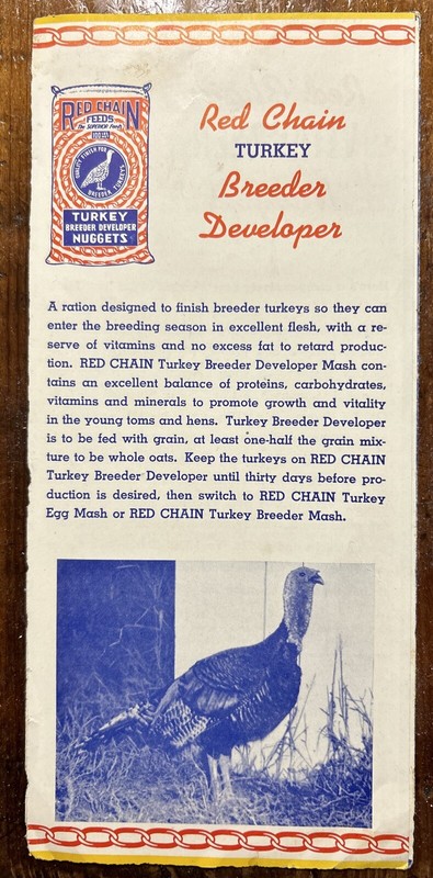 Red Chain Feeds Advertising Brochure Turkey Breeder Developer- Vitagreen Nuggets