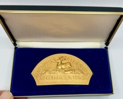 JOHN DEERE 1876 Trademark 24K Gold Plated 1983 Belt Buckle 