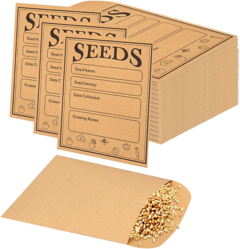 150Pcs Seed Saving Envelopes, 4.7X3.1 Inch Reusable Seed Kraft Storage Organizer gallery