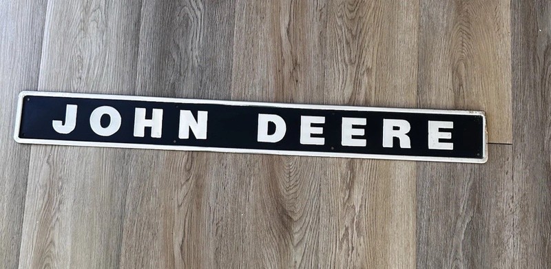 Vintage John Deere dealership/display sign panel Tractor Badge 4”x35”