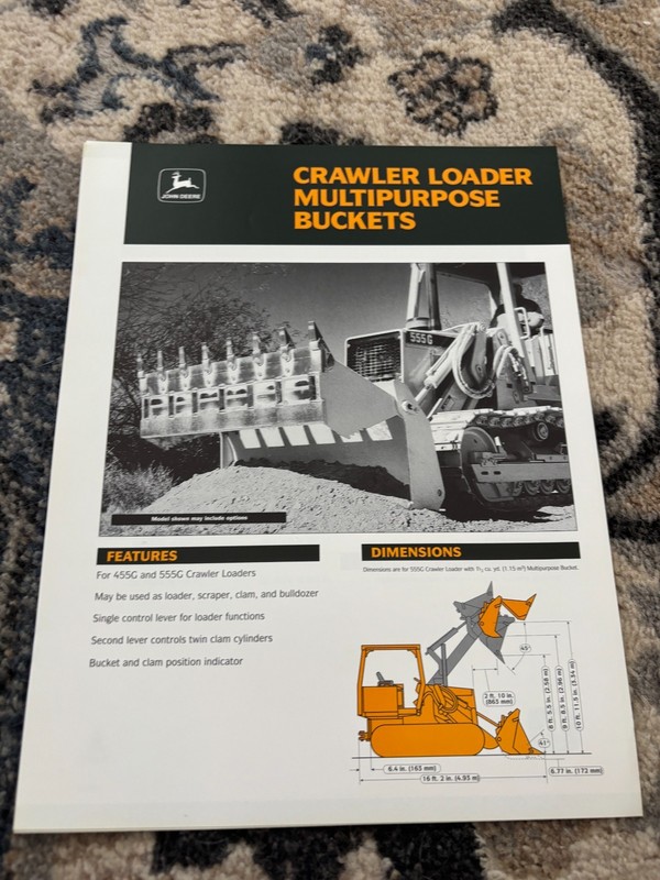 John Deere Crawler Loader Multipurpose Buckets For 1994 Brochure CWPA26