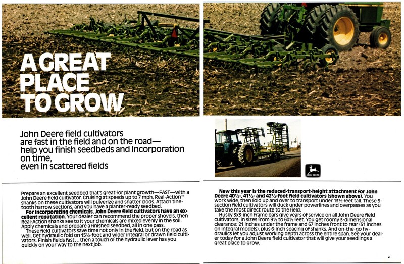 1970s John Deere Field Cultivators – Original Print Advertisement (17in X 11in)