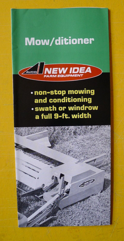 MINTY Vintage NEW IDEA Mow/ditioner BROCHURE Pamphlet 1968