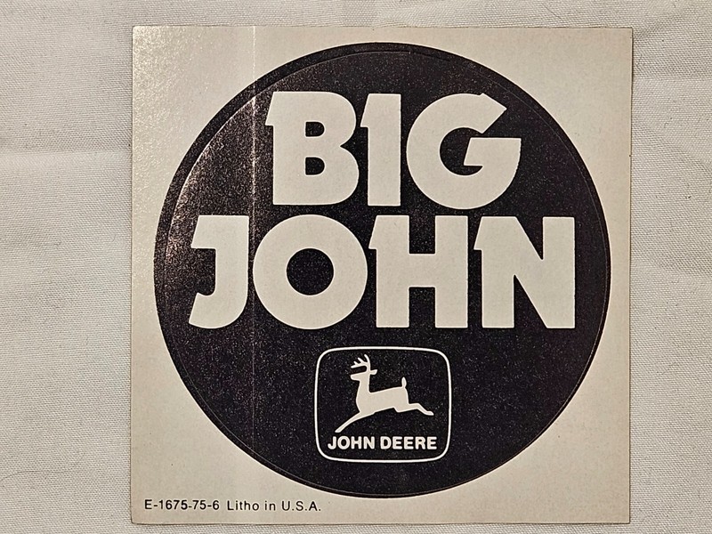 VINTAGE JOHN DEERE BIG JOHN LOGO 3″ STICKER DECAL 1970S