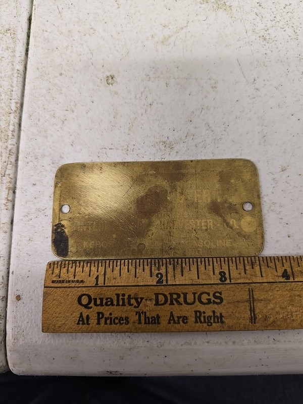 Vintage International Harvester Co Brass # Number Plate Emblem gallery