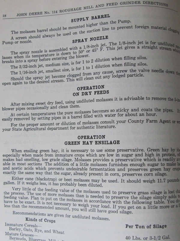 1941 JOHN DEERE DEALER # 114 ROUGHAGE MILL & FEED GRINDER , REPAIR PARTS BOOK gallery
