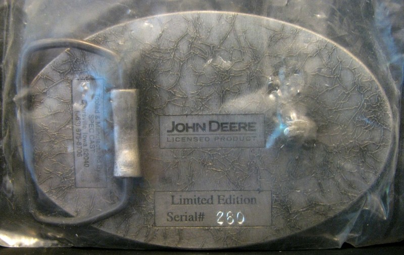 John Deere Foundry Waterloo Shakeout Arm 2005 Pewter Belt Buckle jd LE Spec Cast gallery