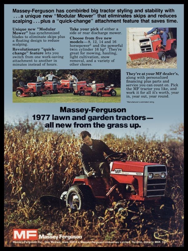 1977 Massey Ferguson Lawn & Garden Tractors – All New Designs Metal Sign: 12×16″