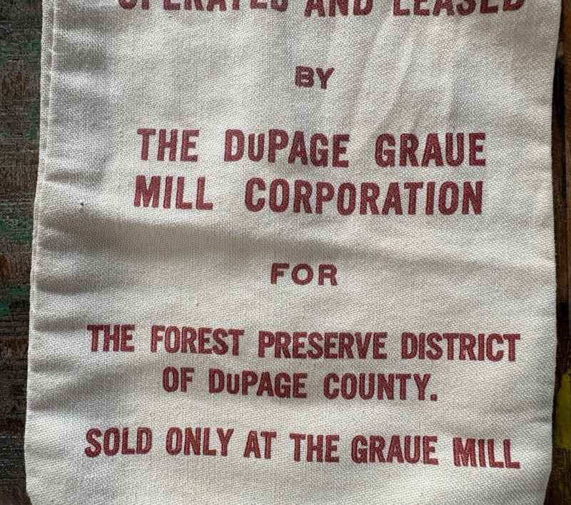 OLD GRAUE MILL Canvas WHOLE WHEAT FLOUR 2 LB Bag Oak Brook IL BUHR STONE GROUND gallery