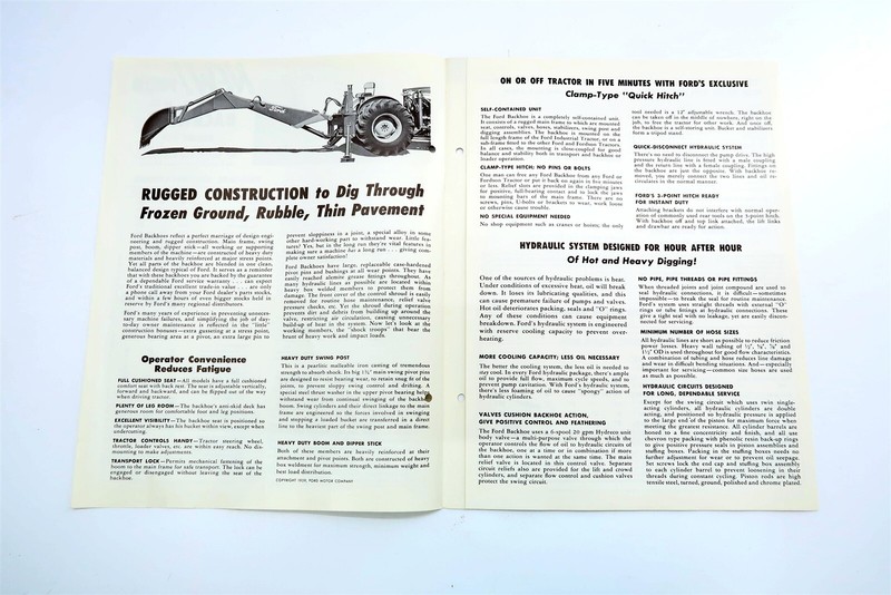 Vintage 1959 Ford Backhoes Series 713 Dealer Brochure gallery