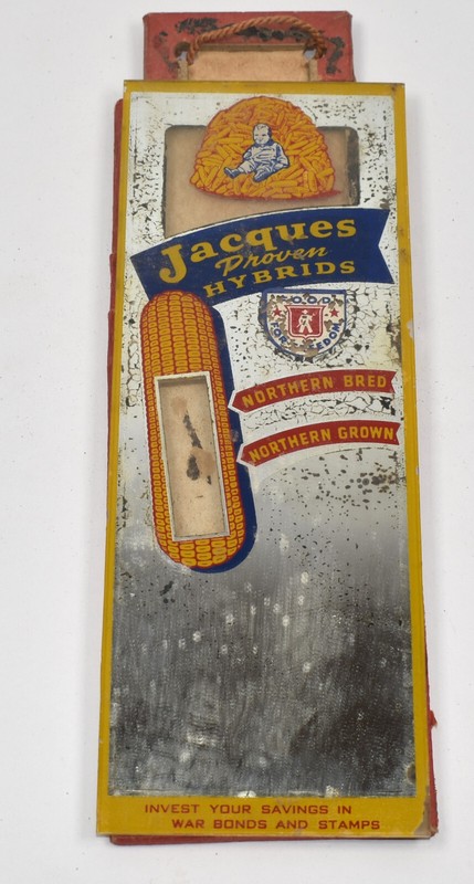 Vintage Jacques Hybrid Seed Corn Farm Advertising Mirror Thermometer SIGN