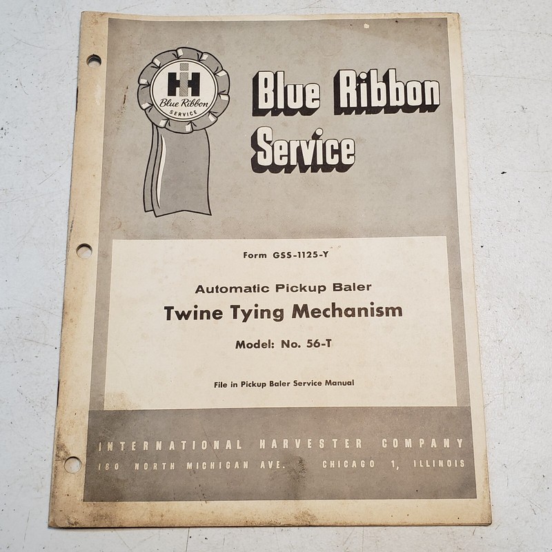 1961 International Harvester Blue Ribbon Service Twine Tying Mechanism 56-T