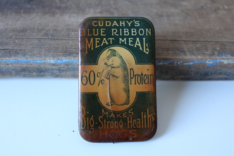 Antique Cudahy’s Blue Ribbon Meat Meal Hogs Pigs Knife Sharpener Whetstone