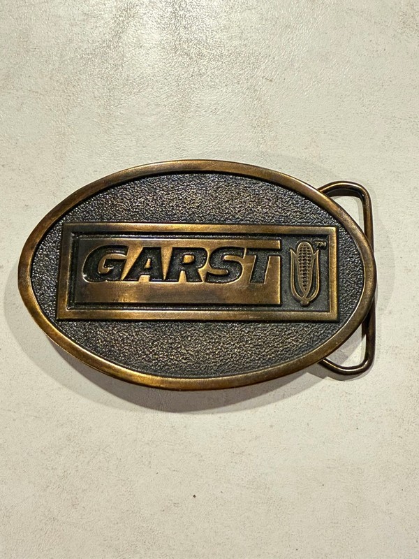 Vintage Garst Seed Company Belt Buckle Brass FFA Farm Corn 1986 Collectors Iowa