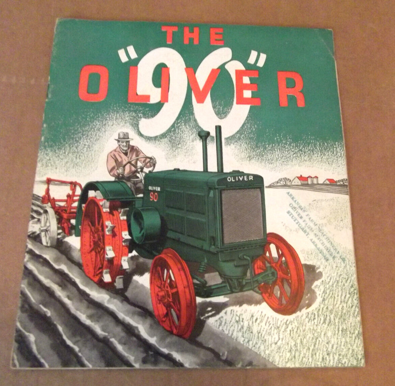 1937 Oliver 90 4-Plow Power Tractor Factory Dealership Sales Flyer Brochure