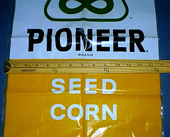 Vintage PIONEER SEED CORN Agriculture Farming Plastic Bag 21″ x 14″ Unused
