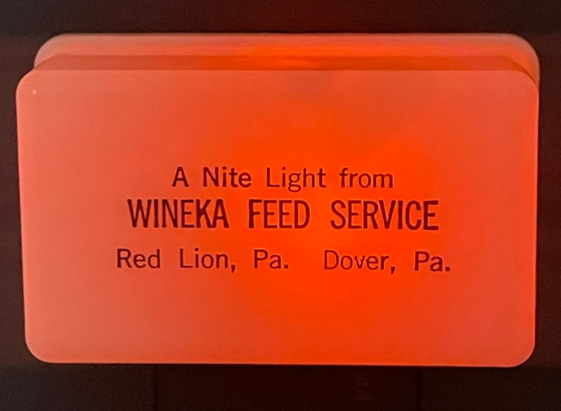 Vtg 60's WINEKA FEED SERVICE Advertising Nite Light Dover & Red Lion, PA - Works gallery