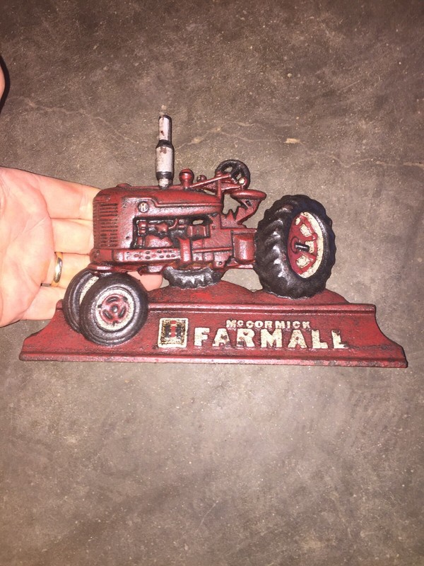 Farmall Doorstop Patina Man Cave Gas Oil John Deere Case Caterpillar 3+ LBs GIFT