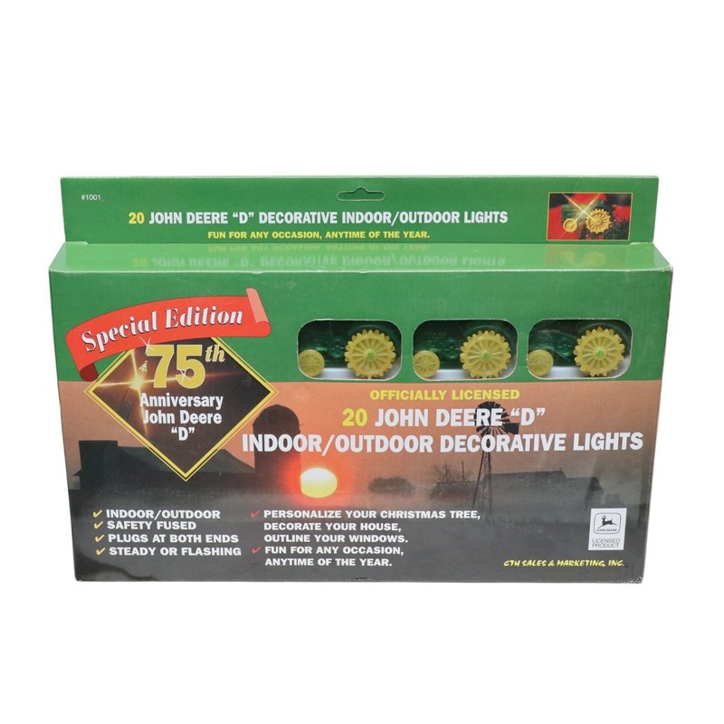 John Deere D Tractor Lights 75th Anniversary Indoor Outdoor String Lights