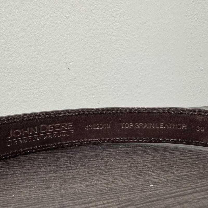 John Deere Men's Genuine Top Grain Leather Belt Brown and Camouflage Size 30 gallery