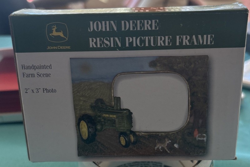 NIB John Deere Resin Picture Frame Hand Painted Farm Scene, 2" x 3" Photo gallery