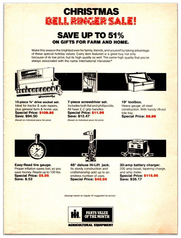 Vintage 1982 IH Quality Tools Original Print Ad (8in x 11in) Advertisement