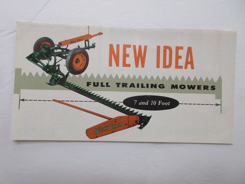 Very Nice New Idea Trailing Mowers Pocket Brochure Sales Brochure 1959 4 Page