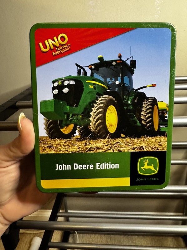 Rare Certified John Deere Uno Game With Decorative Tin- Pre-Owned