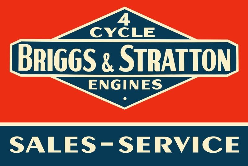 Briggs & Stratton Sales & Service Metal Sign 24″x36″ USA STEEL XL Size 9 lbs