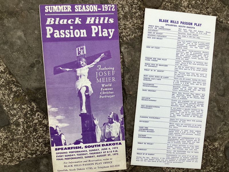 Rare Original Summer Season 1972 Black Hills Passion Play Brochure Spearfish SD