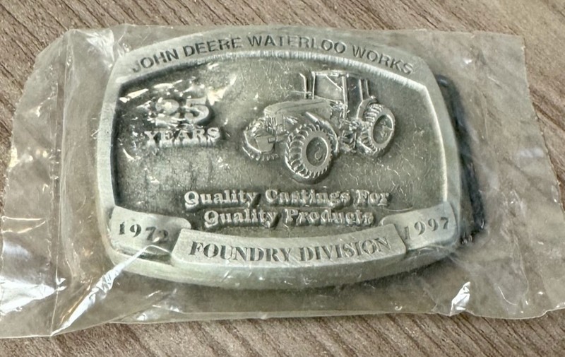 JOHN DEERE 25Th Anniversary Waterloo Works Foundry Division Belt Buckle Sealed