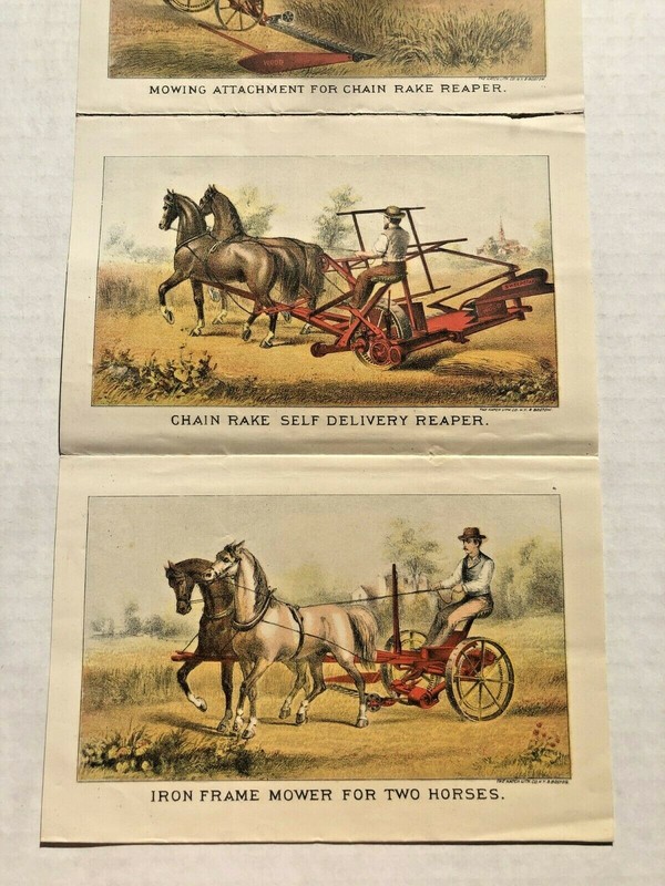 1876 Walter A Wood Harvesting Machines Sales Brochure w/ Color Illustrations gallery