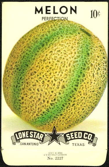 Fruit Seed Pack Empty Lone Star Vintage 1940s Perfection Melon San Antonio Texas