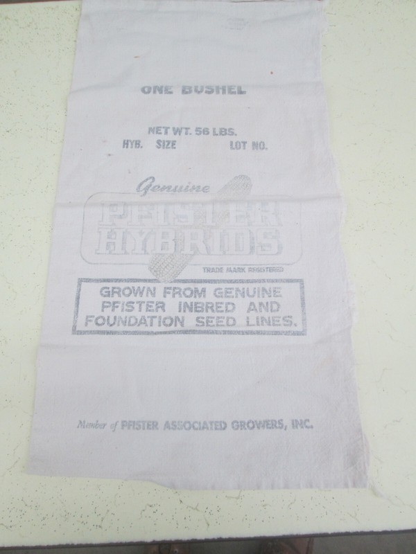 Vtg Pfister Hybrids Cloth Bag Sack 1 BU