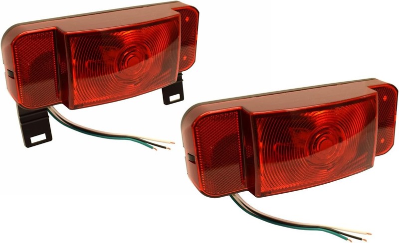 L.E.D. Low Profile Combination RV Tail Lights Pair Black Base
