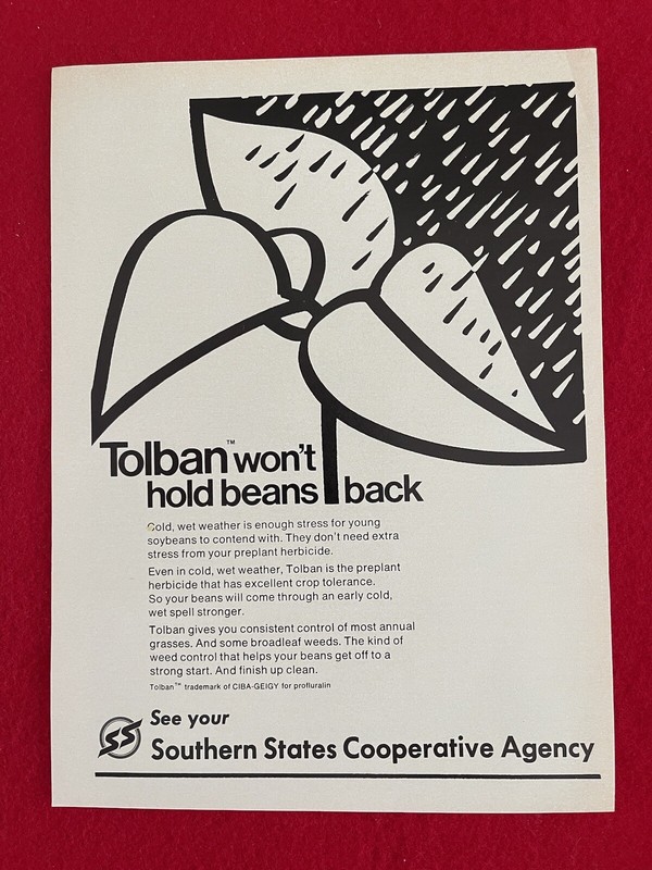 Vintage 1976 Tolban Preplant Herbicide Weed Control Print Ad – Ad Only