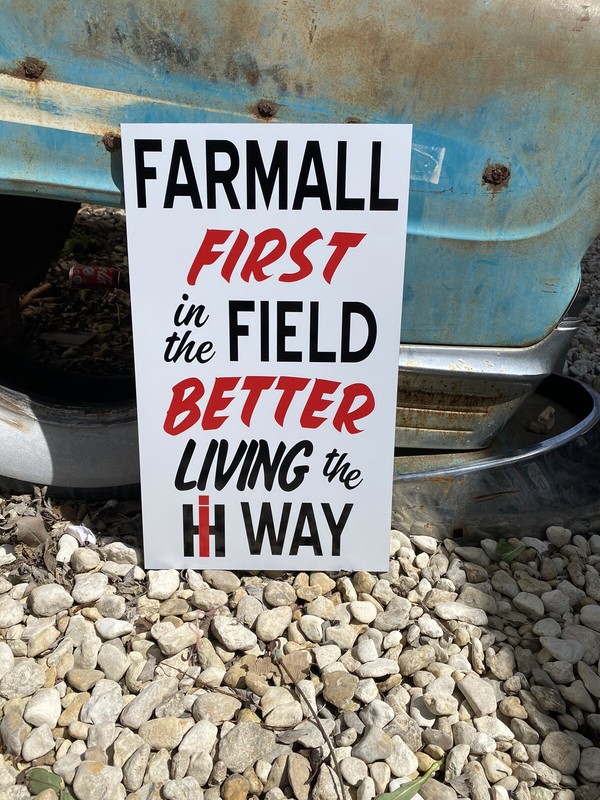 Antique Vintage Old Style International Harvester Farm Sign