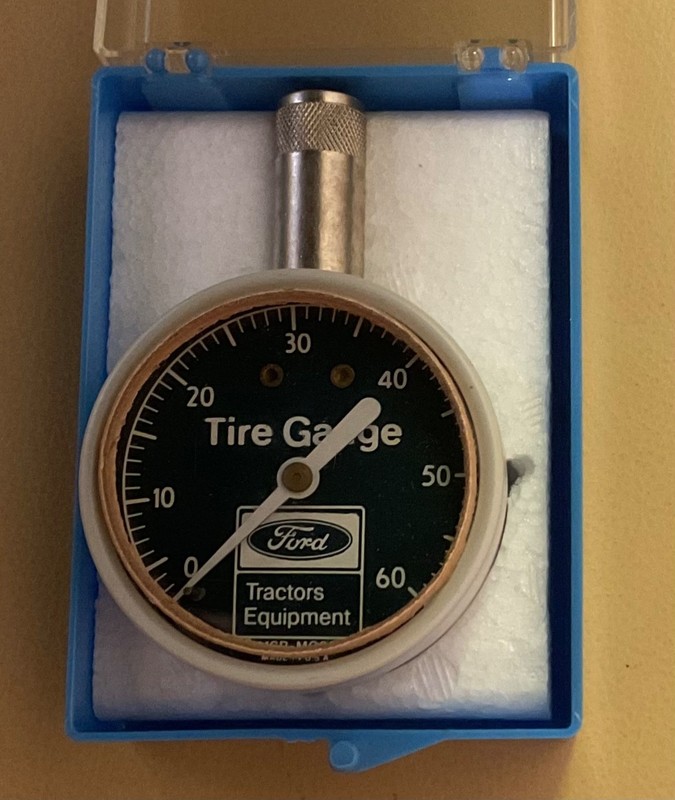 Vintage Ford Tractors Equipment Tire Gauge MSR-MG60; New Old Stock Original Case gallery