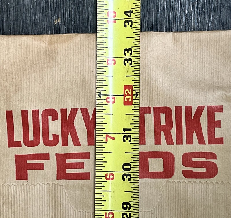 Vintage Lucky Strike Feeds Empty Bag 50 lbs Size NOS Ohio City Farm Advertising gallery