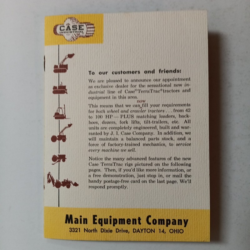 J I Case Industrial Main Equipment Co Announcement TerraTrac Sales Brochure Ohio