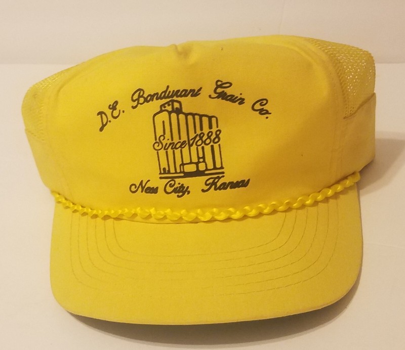 D E. Bondurant Grain Company Ness City Kansas. Since 1888. Vintage Yellow.
