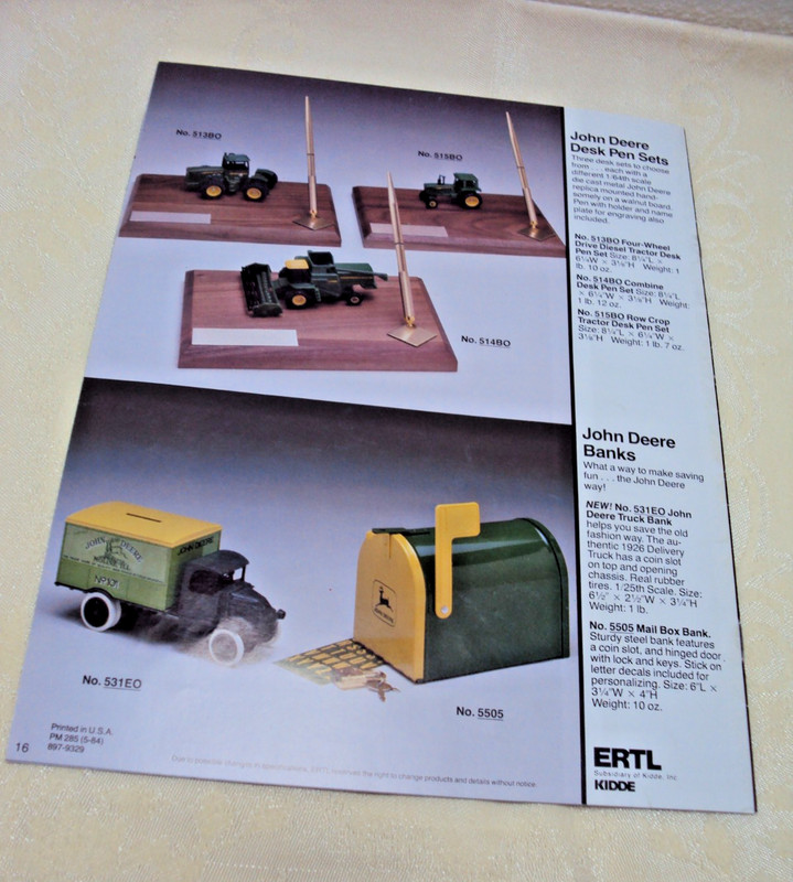 1984 John Deere Blueprint Replicas Catalog by Ertl 11 x 8 1/2 inches NICE gallery