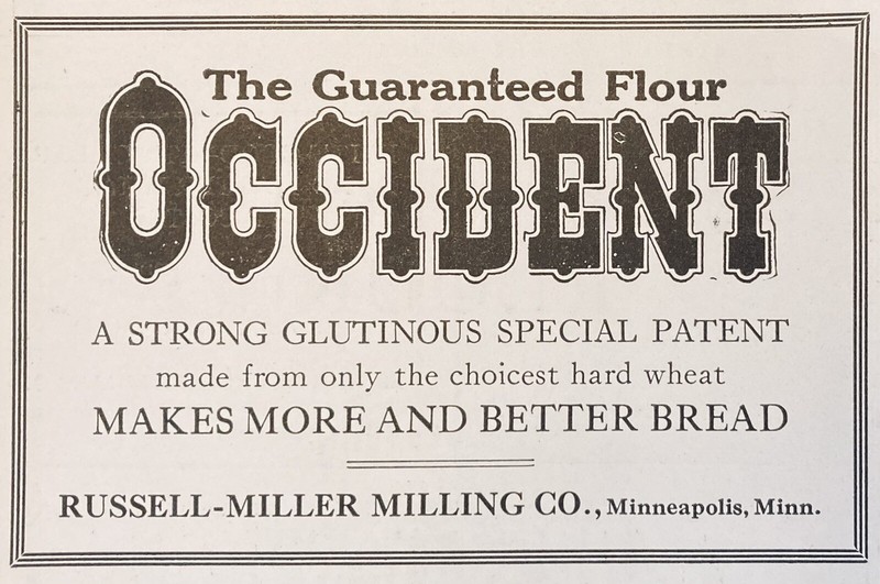 1919 AD.(XH26)~RUSSELL-MILLER MILLING CO. MINNEAPOLIS, MINN. OCCIDENT FLOUR