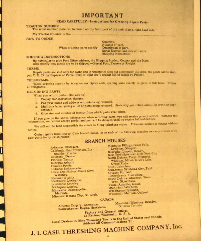 J.I. Case 10-20 Tractor Manual Instruction Operation & Care Illustrated gallery