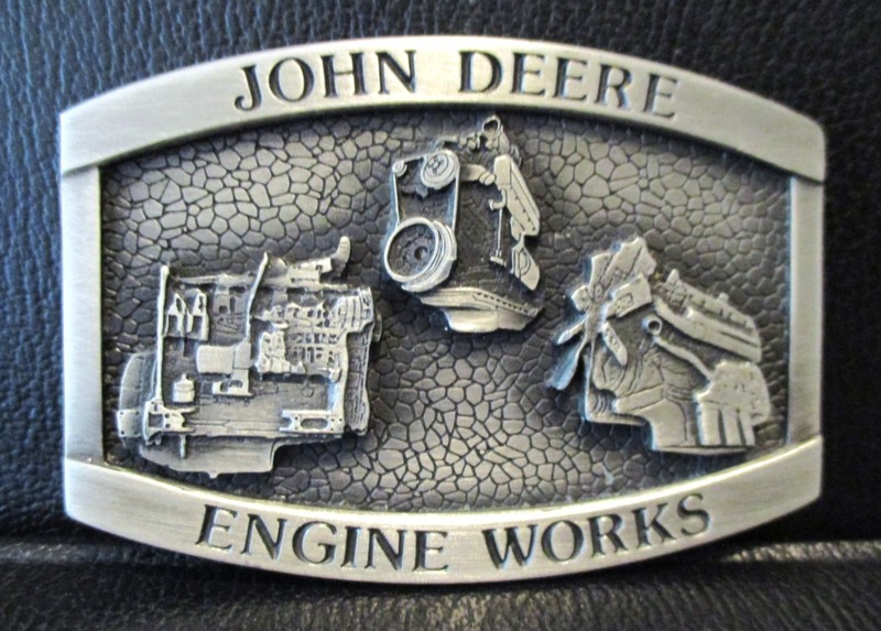 John Deere Waterloo Engine Works Belt Buckle 1985 Series 4 Employee Award Gift