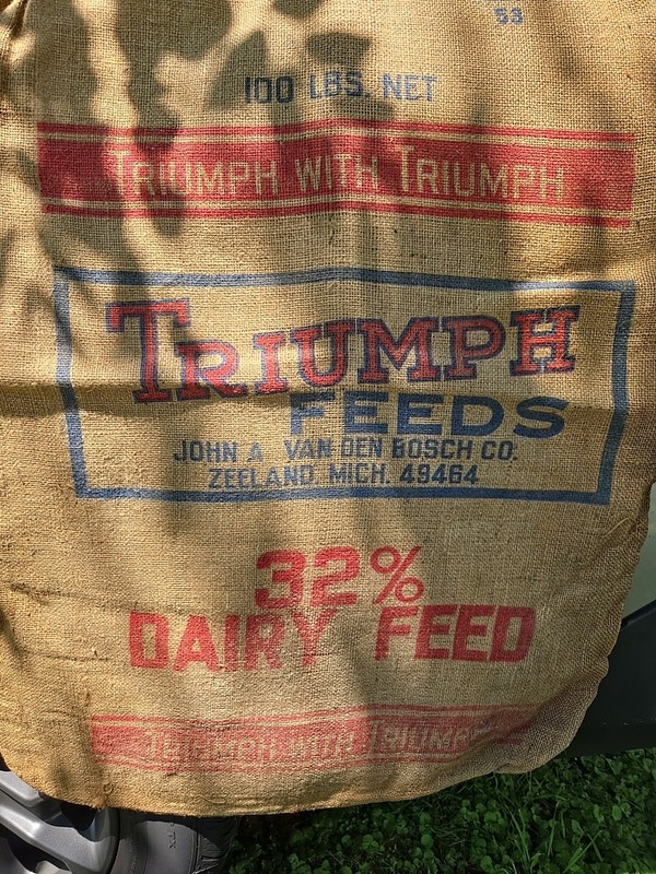 Triumph Feed Burlap Bag John A Vanden Bosch Zeeland Michigan