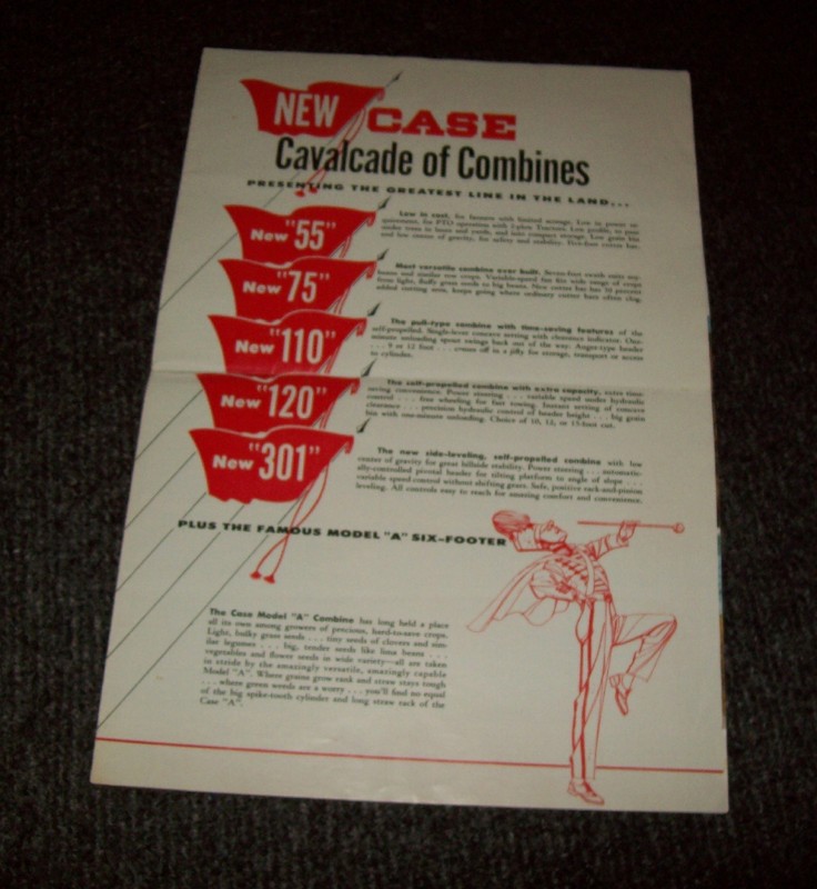 CASE 1955 HARVEST PARADE BROCHURE LITERATURE AD MAILER FOR TRACTORS ETC