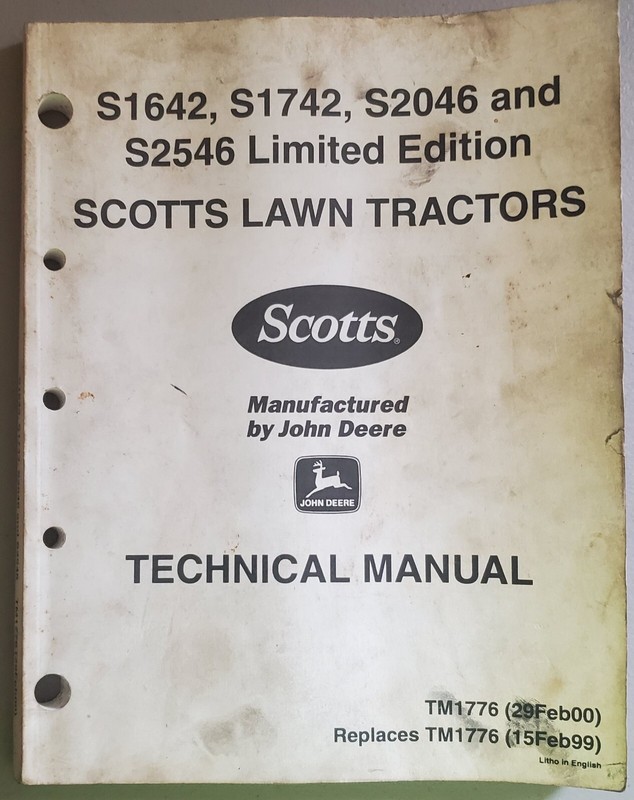John Deere Scotts Lawn Tractors TM1776 Technical Manual