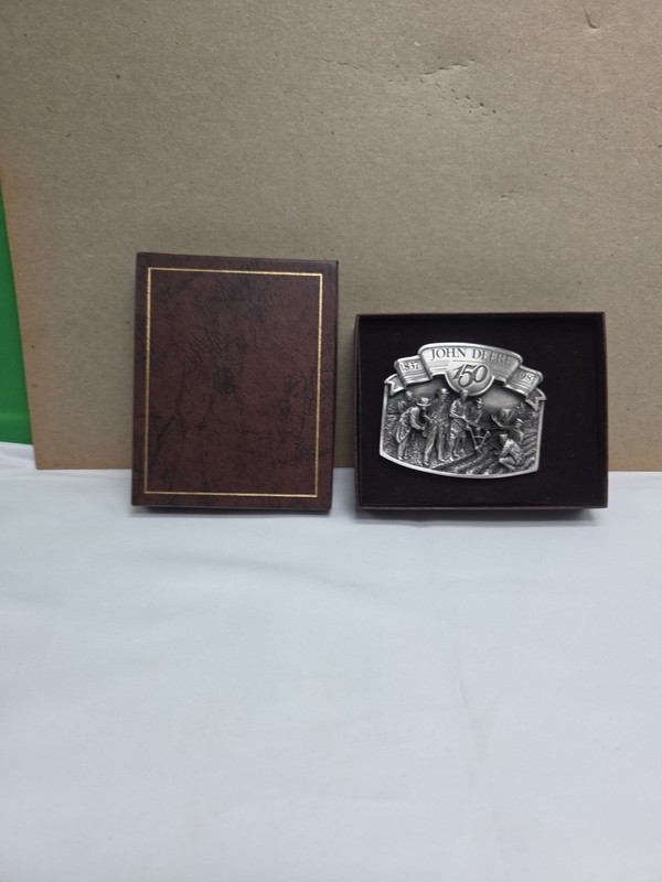 John Deere 150th Anniversary Belt Buckle Farmers 1837 1987 Limited Edition USA